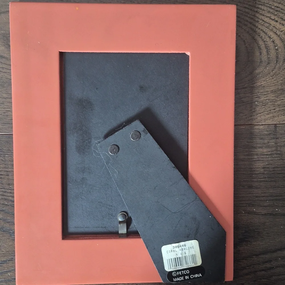 Abalone leaf frame, 4 X 6 Picture Opening, Coral Color